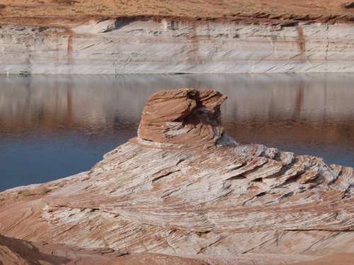 Red Rock Formation Reflection Sandstone Erosion Hot