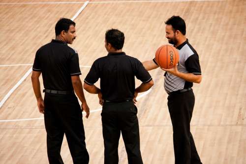 Referees Basketball Game Ball
