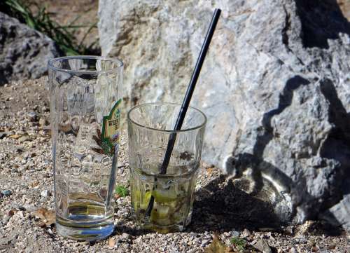 Refreshment Glasses Drink Empty Thirst Shelf