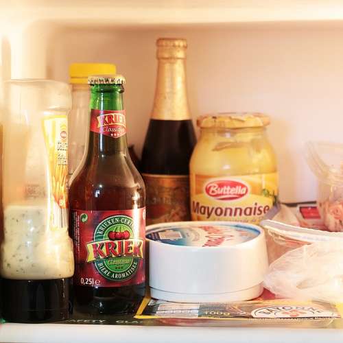 Refrigerator Bottle Beer Kriek Cherry Cheese