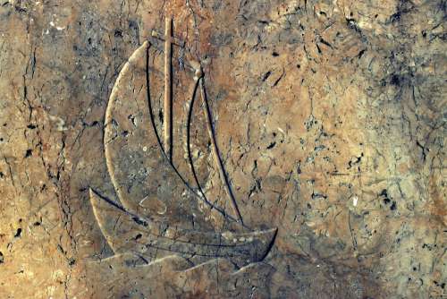 Relief Stone Symbol Ship Shipping Travel Water