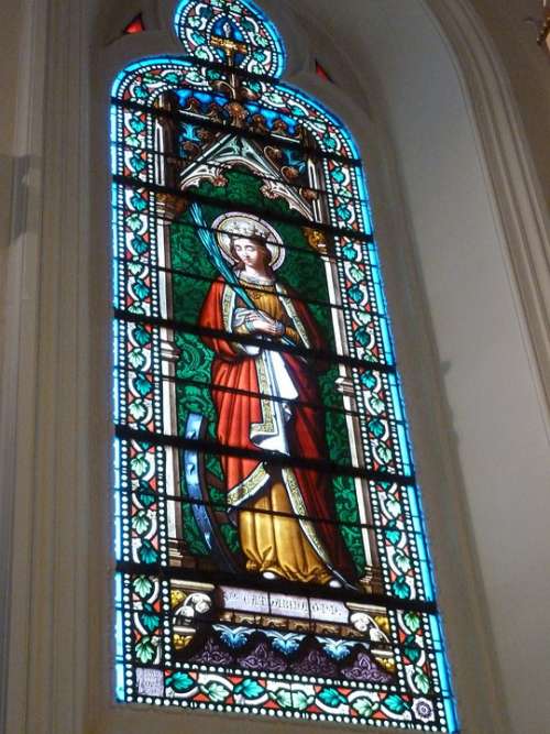 Religious Motive Window Church Building Glass