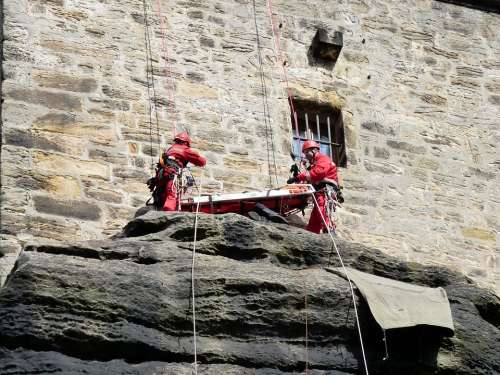Rescue Climb Elbsandsteingebierge Nature Rope Rock