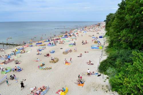 Rewal Beach Poland Sea Ocean Water Beach Sand