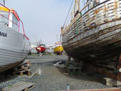 Reykjavik Iceland Ships Port Boat Dock