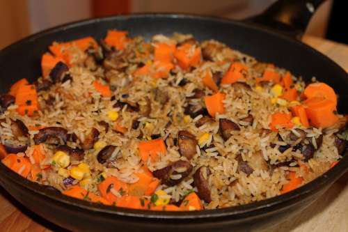 Rice Pan Carrots Eat Rice Ladle Nutrition Court