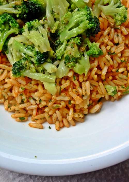 Rice Vegetables Broccoli Nutrition Eat Rice Ladle