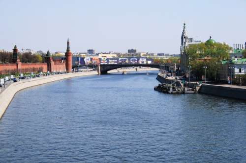 River Moscow Russia Water Blue Sky Day Time