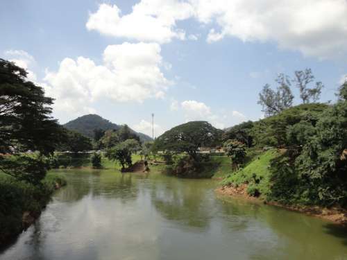 River Sky Clouds Mountains Landscape Sri Lanka