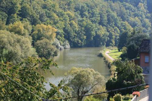 River Water Nature Waters Trees Aue Valley Lahn