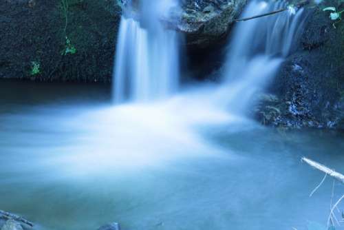 River Waterfall Water Landscape Nature Blue