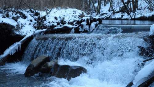 River Waterfall Current Nature Winter