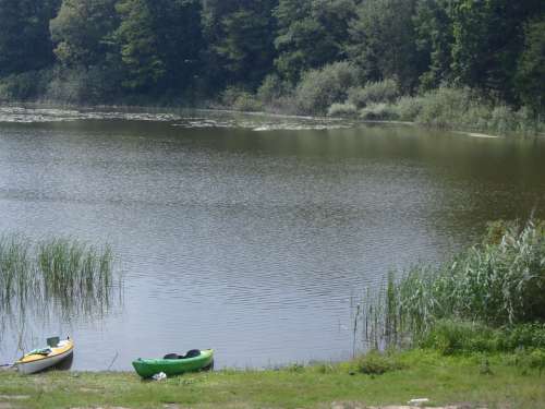 River Obra Landscape Poland Kayaks Kanoo Lake