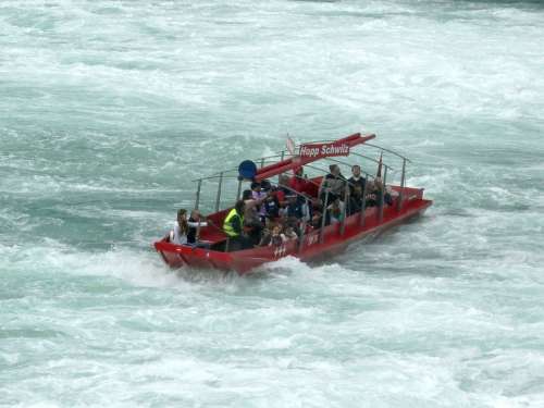 River Boat Boat Wild Flow Foaming Dangerous
