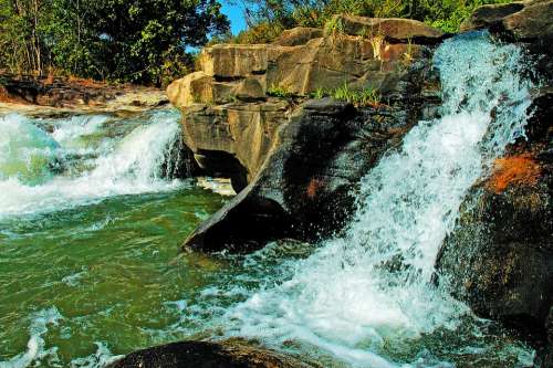 River Landscape Waterfall Doi Inthanon Thailand