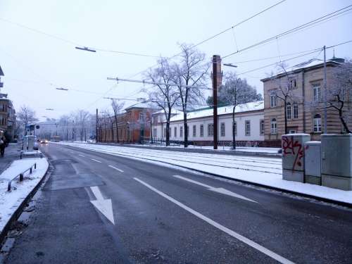 Road Winter Karlsruhe Snow City
