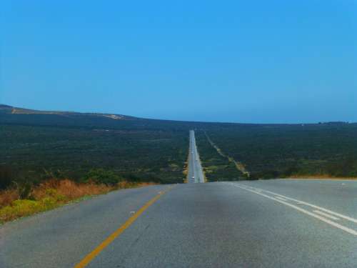 Road South Africa Landscape Just Asphalt