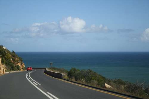 Road Coast Ocean Landscape Sea Viewpoint Clouds