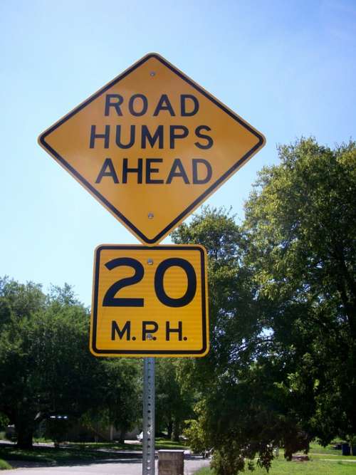 Road Humps Ahead Road Sign Traffic Sign Street Sign