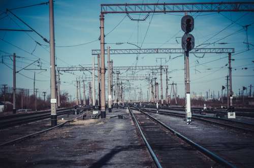 Road Trains Wagons Railway Tracks Railway Train