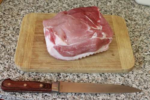 Roast Pork Fry Crusts Meat Raw Piece Of Meat Food