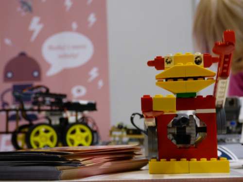 Robot Lego Red A Smile Child Fun