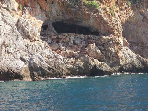 Rock Cave Stones Sea Turkey Travel Water