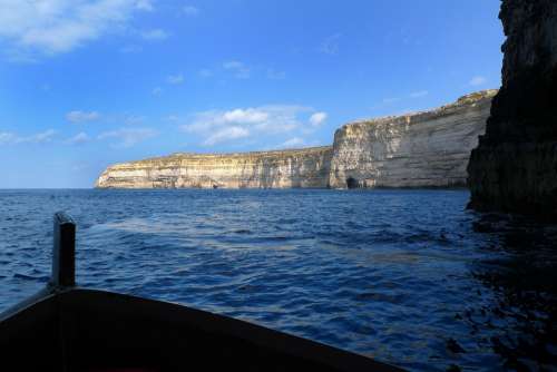 Rock Rocky Coast Sea Gozo Mediterranean Shipping