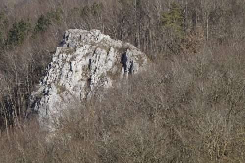 Rock Limestone Swabian Alb Landscape Kahl Wintry