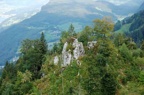 Rock Mountains Klewenalp Switzerland View Mountain