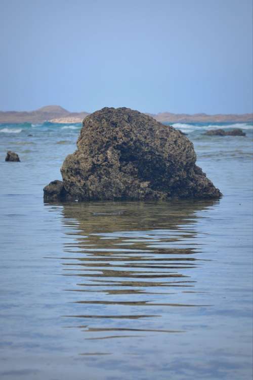 Rock Nature Sea Reflection Azure Blue Landscape