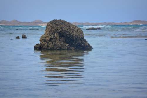 Rock Nature Sea Reflection Azure Blue Landscape