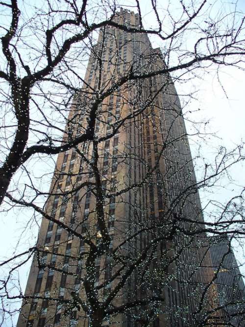 Rockefeller Center Grattacielo New York Winter