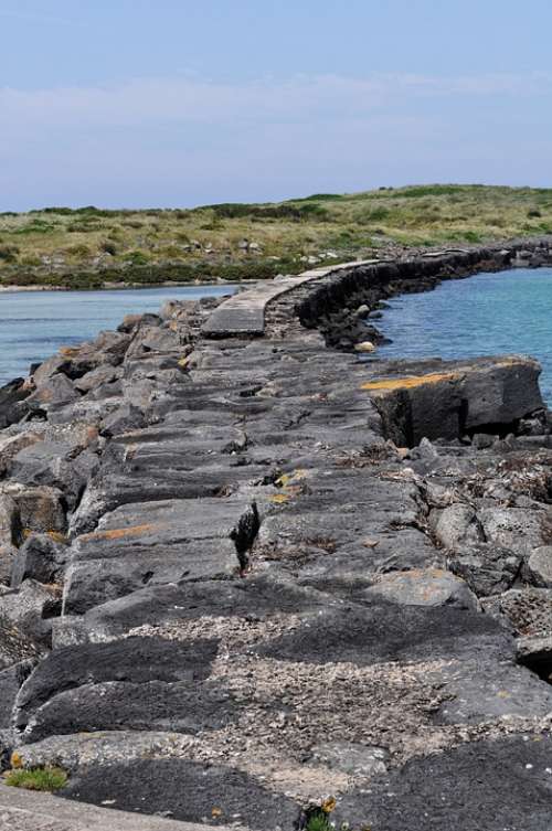 Rocks Sea Seaside Beach Path Walkway Rock Stone