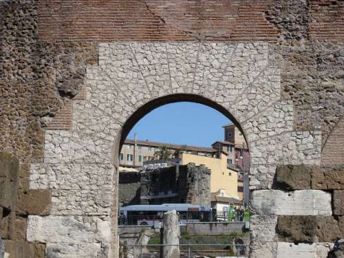 Rome Arch Stone Wall Wall Italy