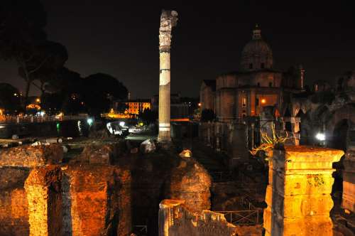 Rome Holes Fori Imperiali Ancient Italy