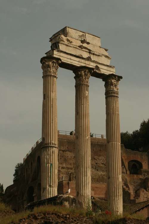 Rome Pillars Ruins Italy Columns Monument