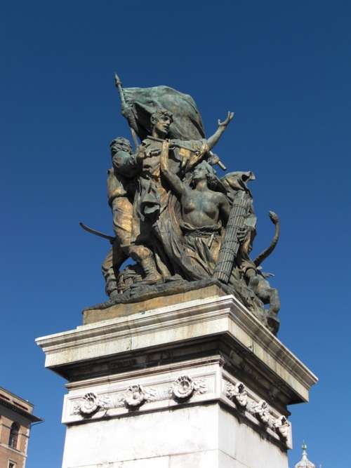 Rome Italy Monument Sculpture Art Heroes Statue