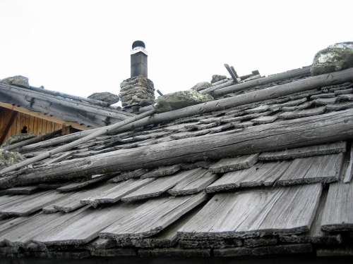 Roof Hut Alpine Shingle Stones Traditionally Grey