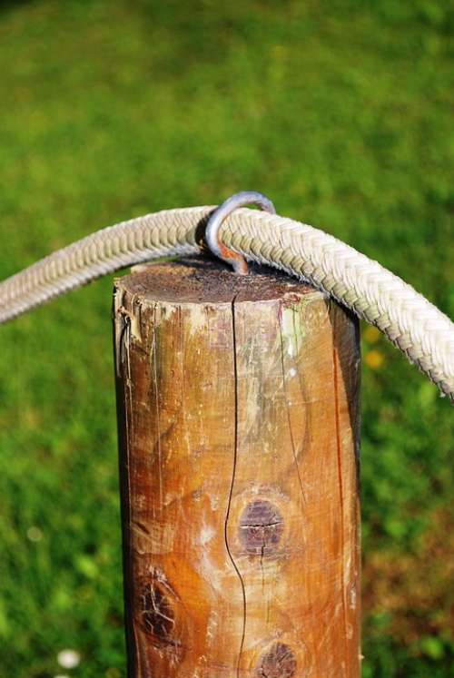 Rope Fence Wooden Post