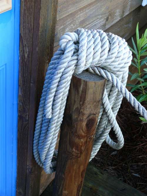 Rope Pier Wood Marine Nautical Knot Line Tied