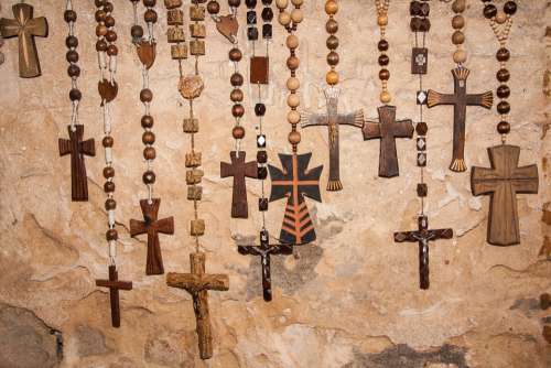 Rosary Rosaries Beads Christian Cross Wood Jesus