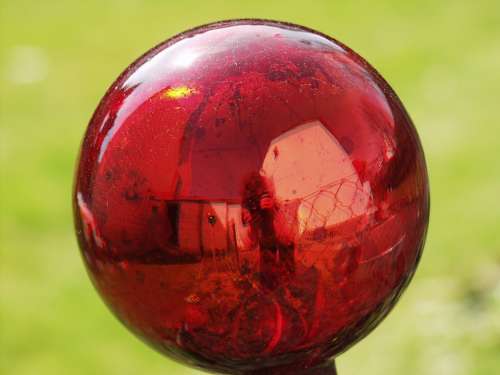 Rose Ball Glass Red Reflections Red Shimmer Ball