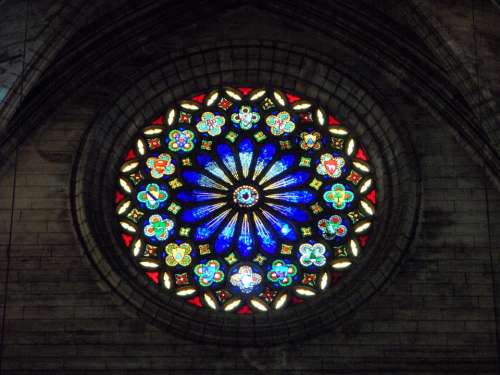 Rosette Church Window Stained Glass Color Pattern