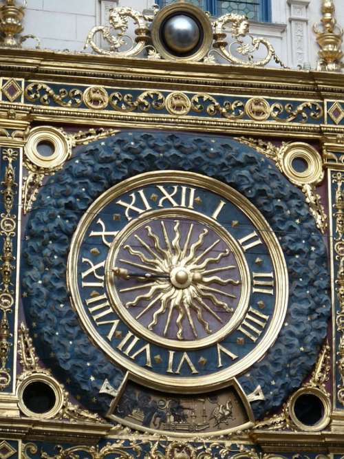 Rouen Clock Normandy France Dial