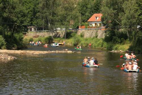 Rowboat Water Canoeing Navigation Summer