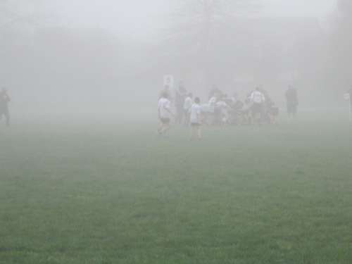 Rugby Fog Playing Boys Sport Kids