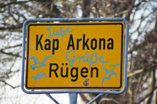 Rügen Cape Arkona Town Sign Shield Germany