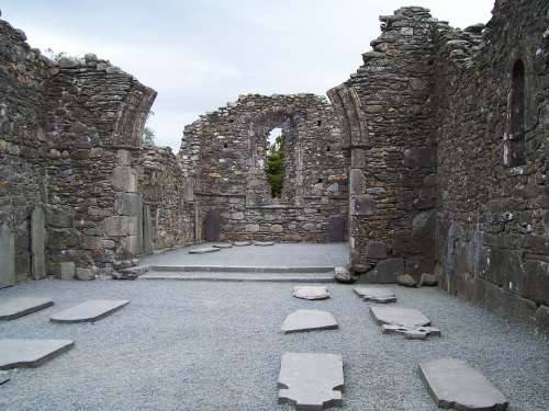 Ruin Tombs Stone Church Glendalough Cathedral