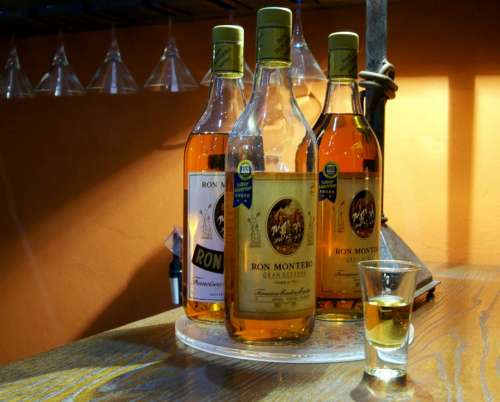 Rum Alcohol Drink Glass Bottle Ron Montero Motril